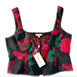 For Love and Lemons Floral bustier Top